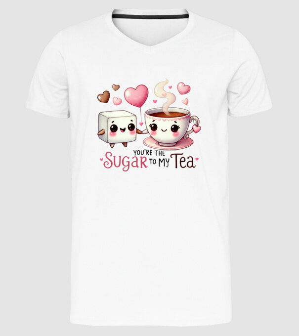 Sugar to my Tea model alb pe tricou