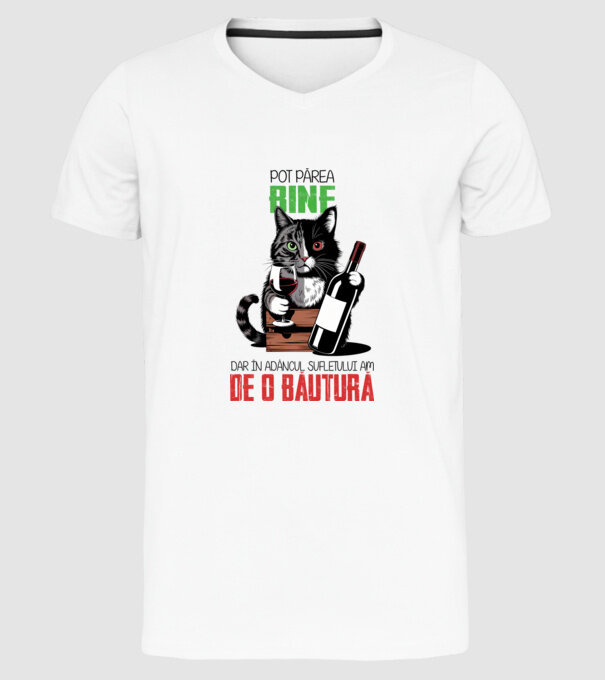 sunt bun pentru o băutură Alb model alb pe tricou