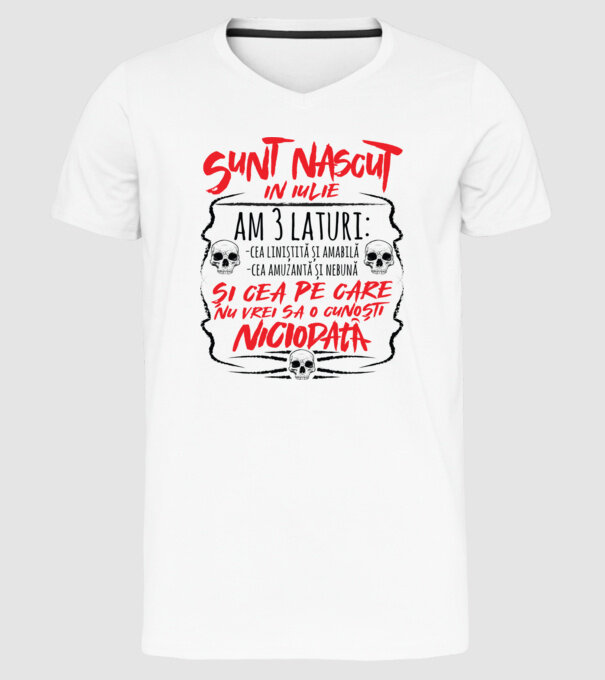 Sunt născut în iunie, am 3 laturi model alb pe tricou