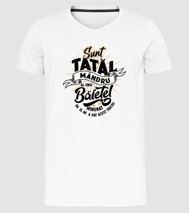 Sunt tatăl mândru al unui băiețel minunat model alb pe tricou