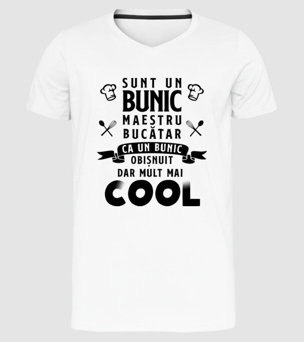 sunt un bunic maestru bucătar, ca un bunic obișnuit, dar mult mai cool model alb pe tricou