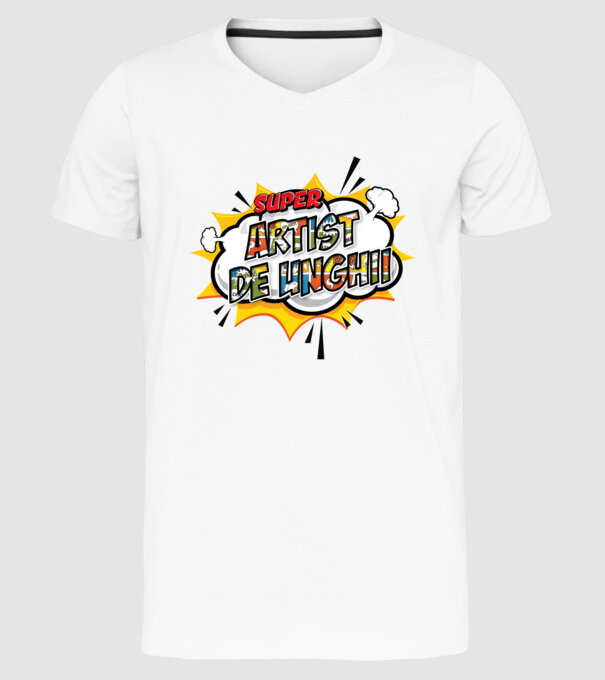 Super Artist de unghii model alb pe tricou