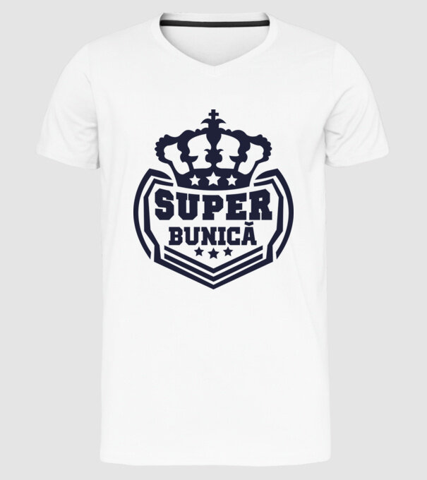 super bunică model alb pe tricou