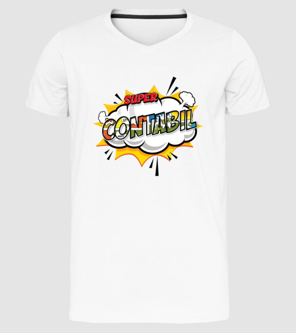 Super Contabil model alb pe tricou