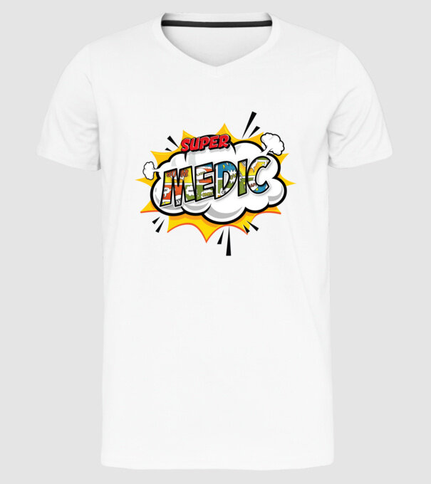 Super Medic model alb pe tricou