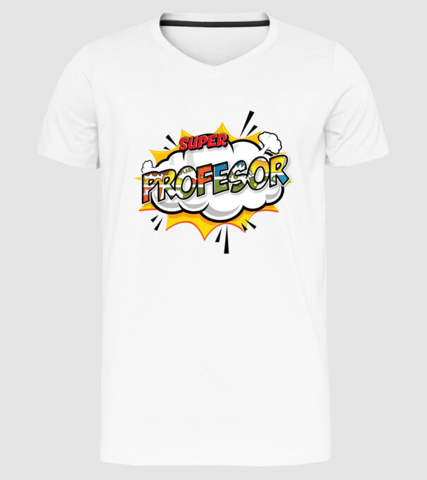 Super Profesor model alb pe tricou