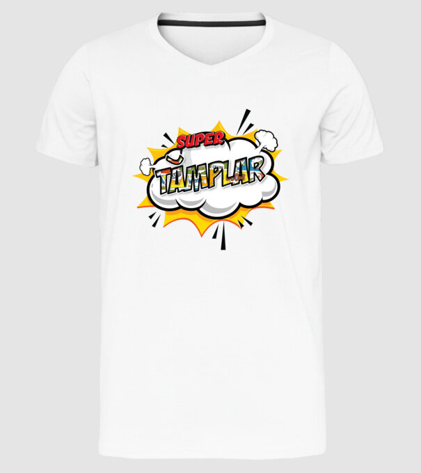 Super Tâmplar model alb pe tricou