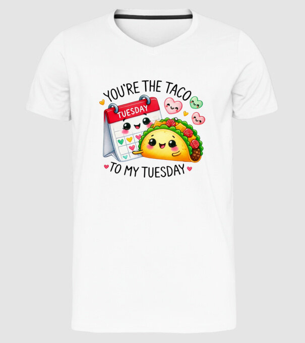 Taco to my Tuesday model alb pe tricou