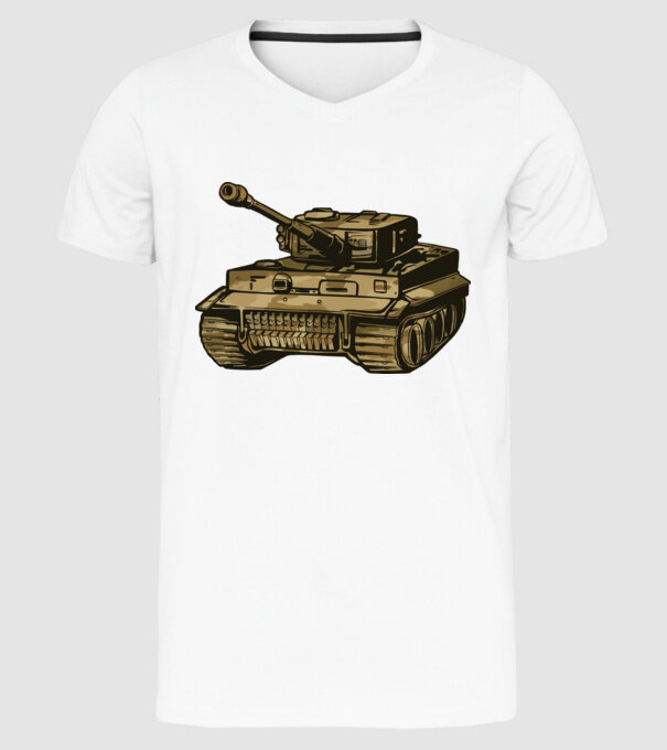 Tancuri model alb pe tricou