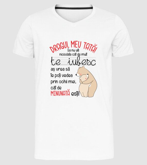 Tată Cât de minunat ești model alb pe tricou