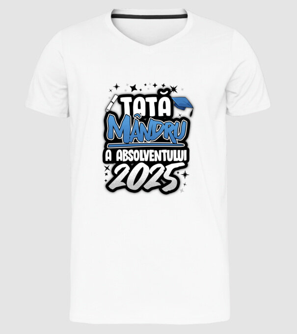 Tată MÂNDRU a absolventului model alb pe tricou