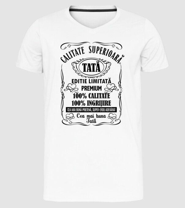 Tată Premium - ediție limitată premium model alb pe tricou