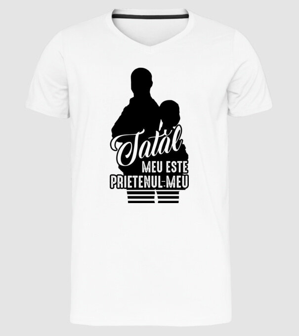 tatăl meu este prietenul meu model alb pe tricou