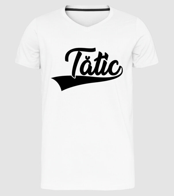 tătic model alb pe tricou
