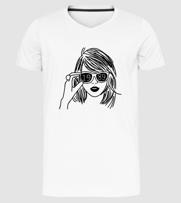 Taylor Swift 1989 model alb pe tricou