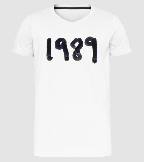 Taylor Swift 1989 text model alb pe tricou