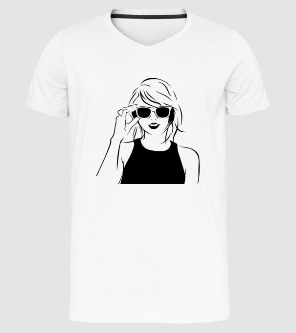 Taylor Swift model alb pe tricou
