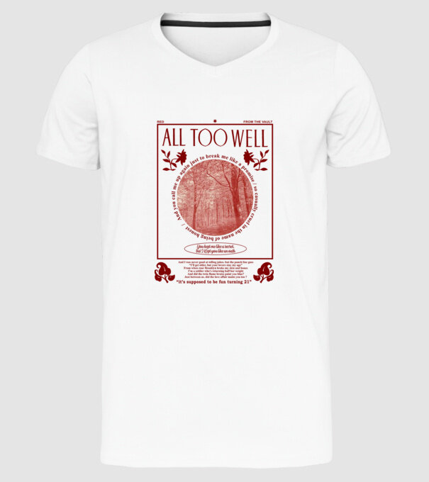 Taylor Swift All too well model alb pe tricou