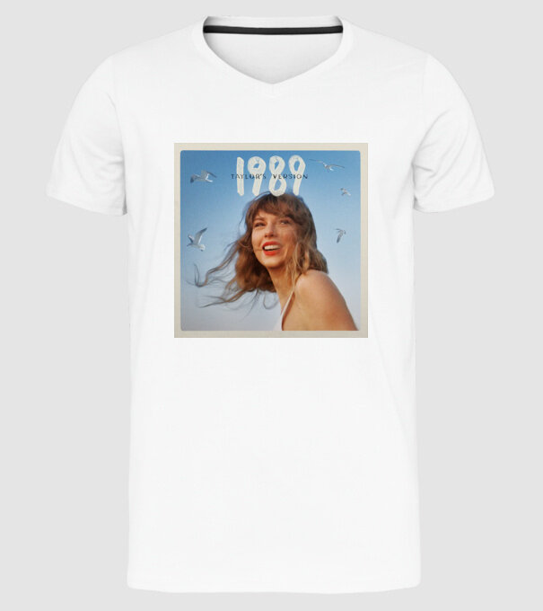 Taylor Swift cover model alb pe tricou