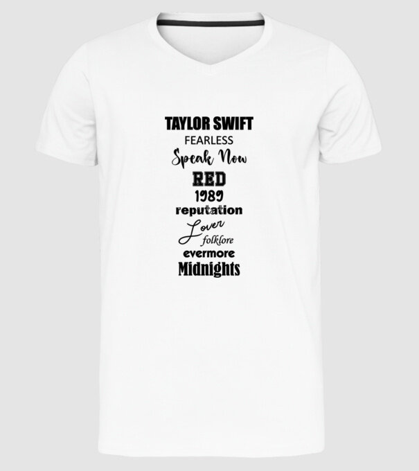 Taylor Swift Eras model alb pe tricou