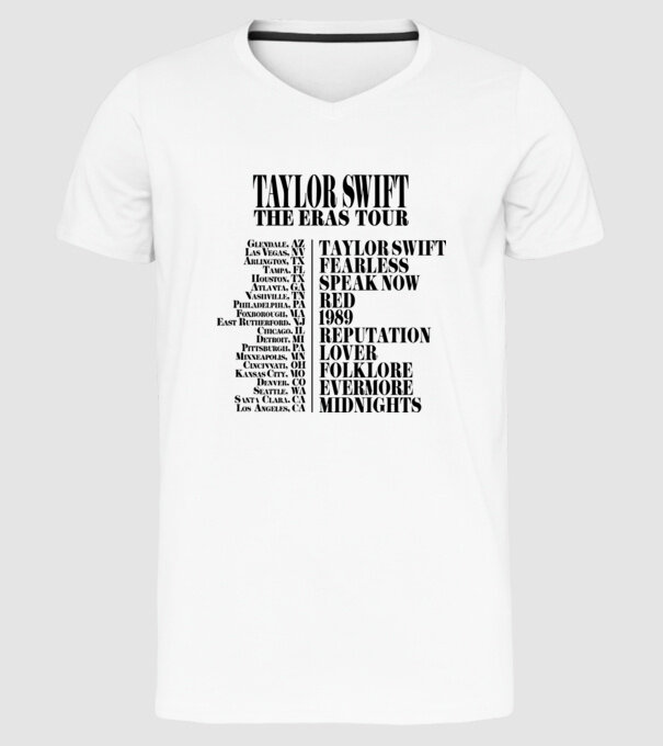 Taylor Swift Eras tour back model alb pe tricou