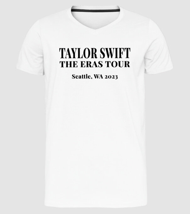 Taylor Swift Eras tour text2 model alb pe tricou