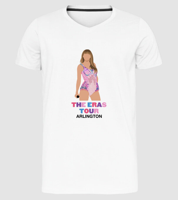 Taylor Swift The Eras Tour Arlington 4 model alb pe tricou
