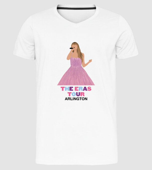 Taylor Swift The Eras Tour Arlington model alb pe tricou