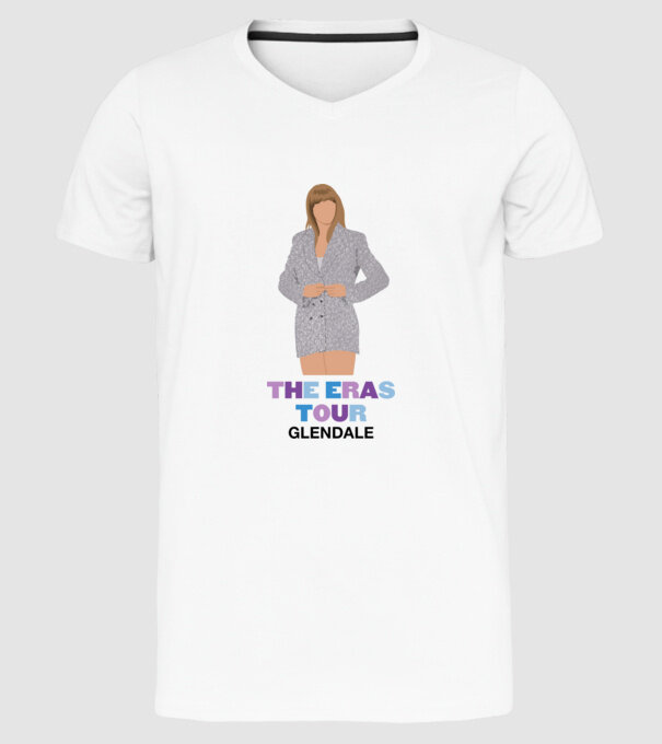 Taylor Swift The Eras Tour Glendale 2 model alb pe tricou