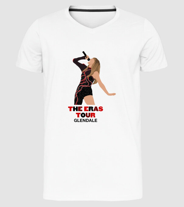 Taylor Swift The Eras Tour Glendale model alb pe tricou