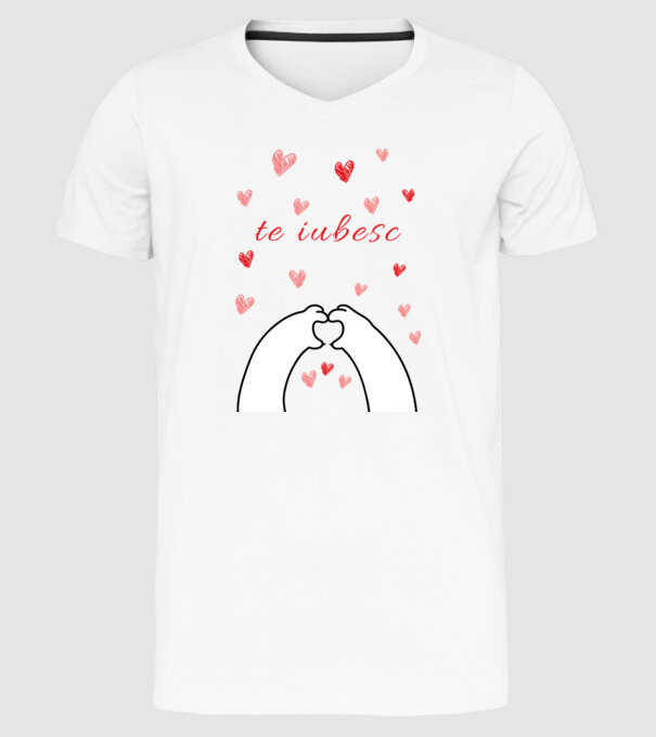 te iubesc model alb pe tricou