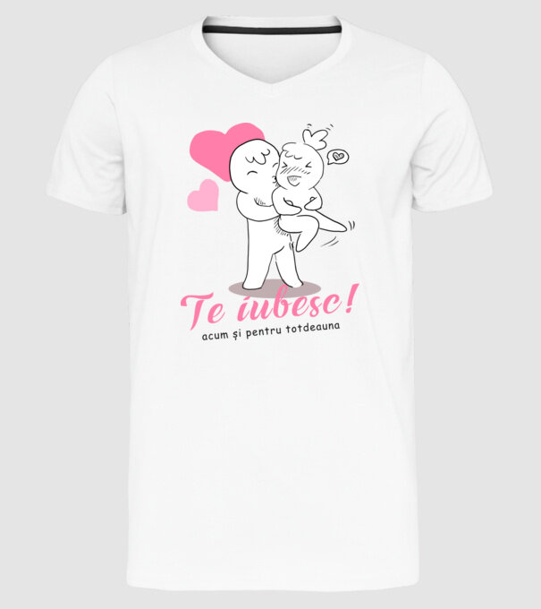 te iubesc model alb pe tricou