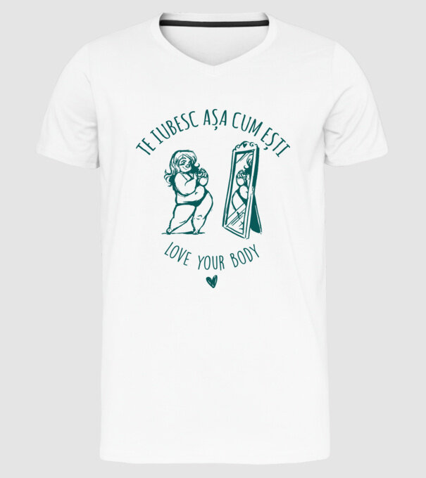Te iubesc așa cum ești model alb pe tricou