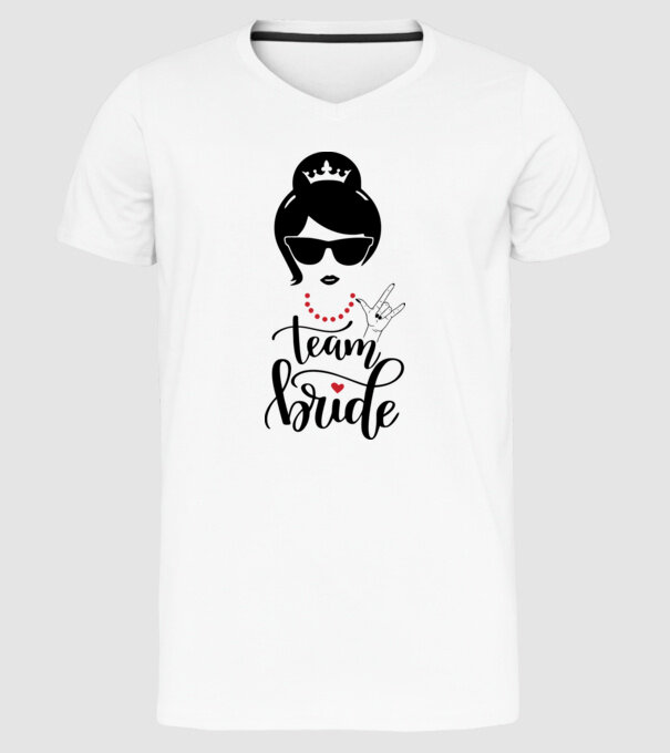 Team Cool Bride model alb pe tricou