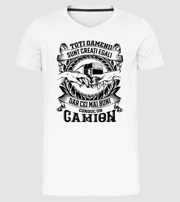 toți oamenii sunt creați egali, dar cei mai buni conduc un camion model alb pe tricou