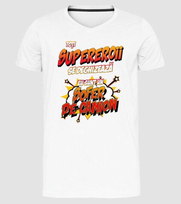 Toți supereroii se deghizează, eu sunt un șofer de camion model alb pe tricou