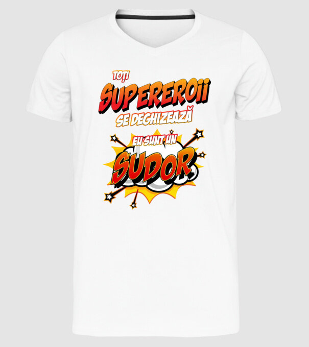 Toți supereroii se deghizează, eu sunt un sudor model alb pe tricou
