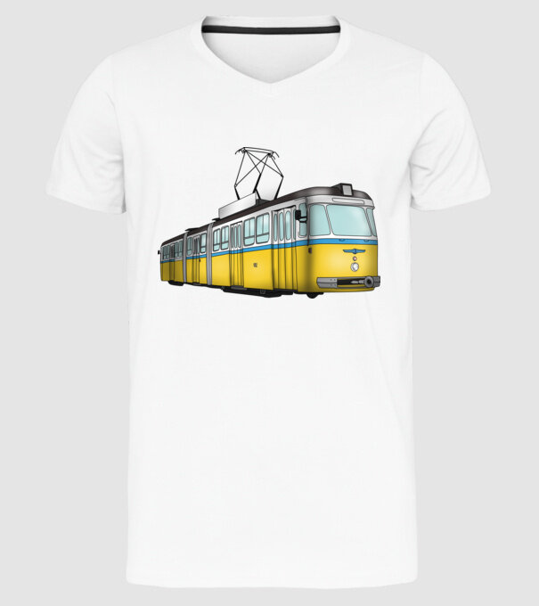 Trenuri model alb pe tricou
