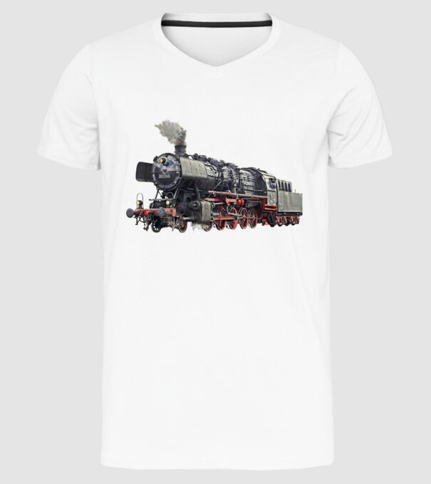 Trenuri model alb pe tricou