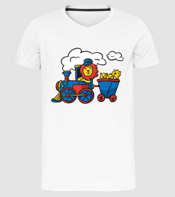 Trenuri model alb pe tricou