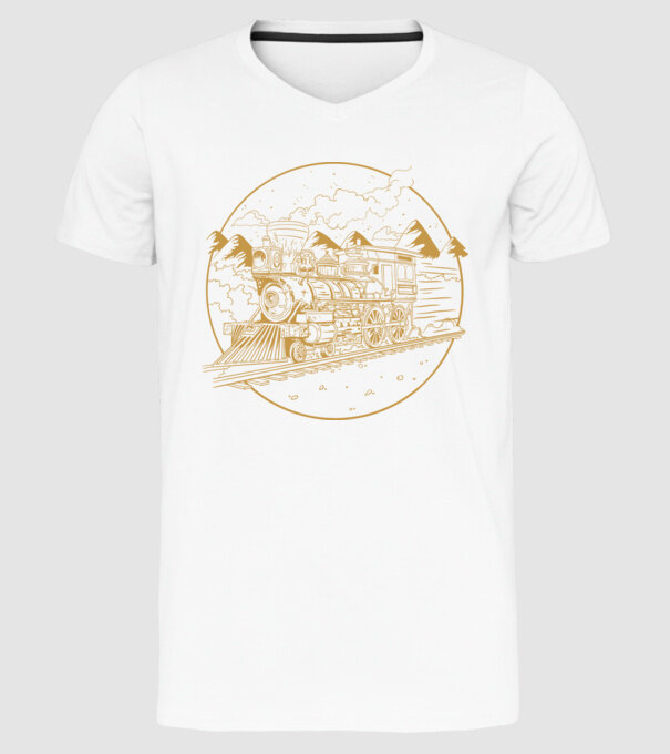 Trenuri model alb pe tricou