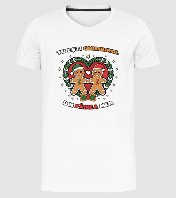 Tu ești ghimbirul din păinea mea model alb pe tricou