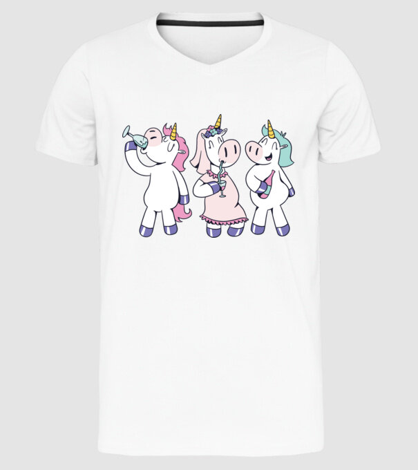 unicorn Bachelorette model alb pe tricou