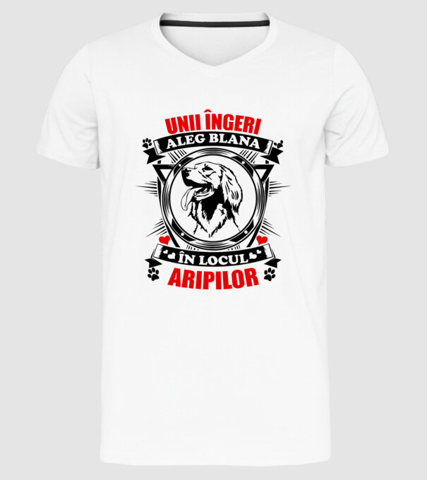 unii îngeri aleg blana în locul aripilor model alb pe tricou