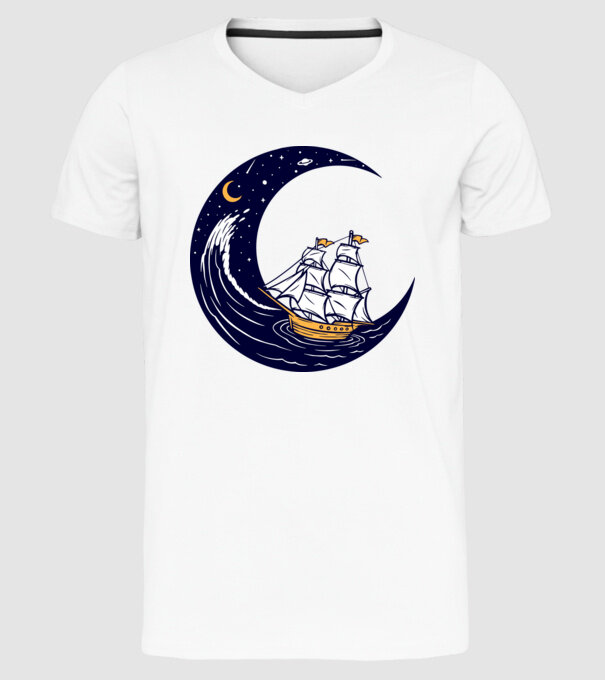 Vapoare model alb pe tricou
