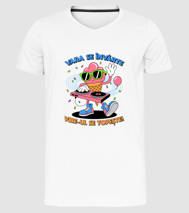 Vara se învârte model alb pe tricou