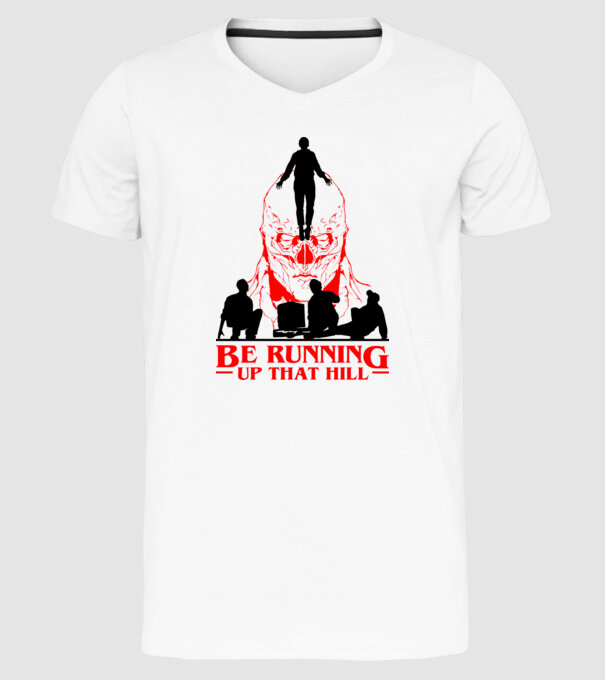 vecna running up that hill model alb pe tricou