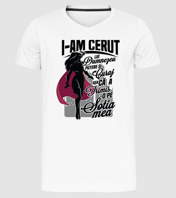 I-am cerut lui Dumnezeu putere și curaj - așa că a trimis-o pe soția mea model alb pe tricou