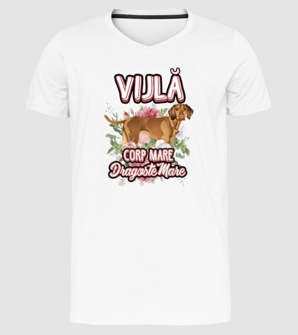 vijlă - corp mare, dragoste mare model alb pe tricou