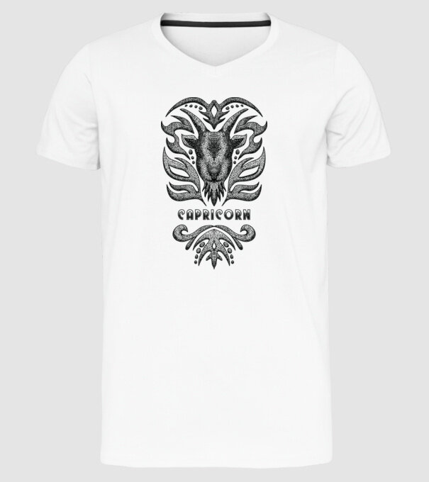Vintage zodiac capricorn model alb pe tricou